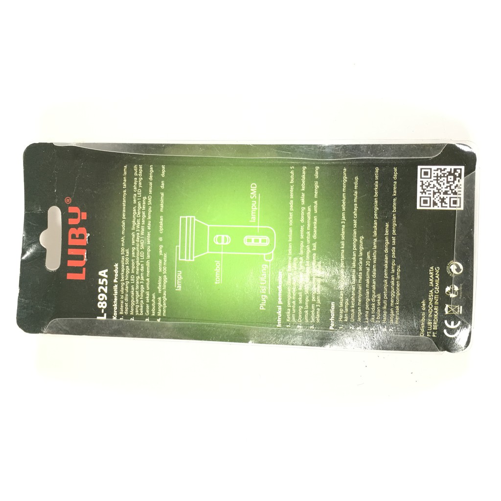 Senter Luby L8925A 8925 L2895 G19 Emergency LED Cas 3W 3 watt Terang Berkualitas