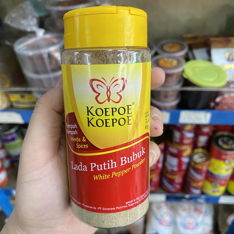 

(85gr) Lada Putih Bubuk Cap Koepoe koepoe / Lada Putih Bubuk/ Lada Bubuk/ Cap Koepoe Koepoe