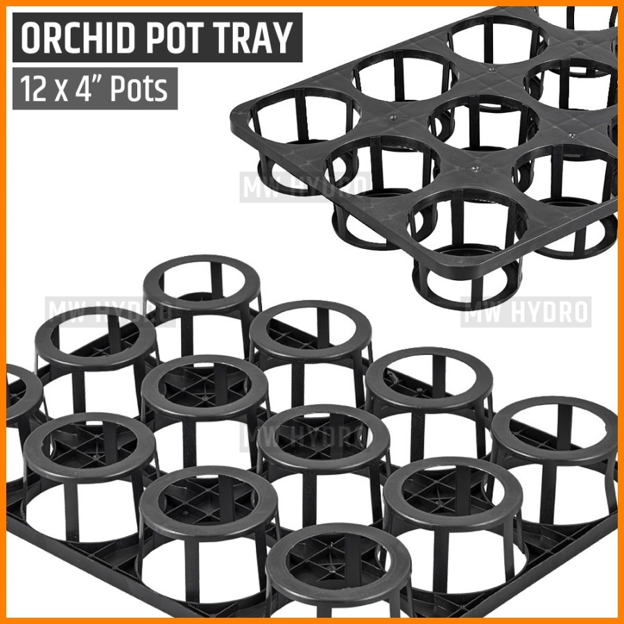 Orchid Pot Tray, Nampan Pot Bibit Anggrek, 12 Lubang 4&quot;