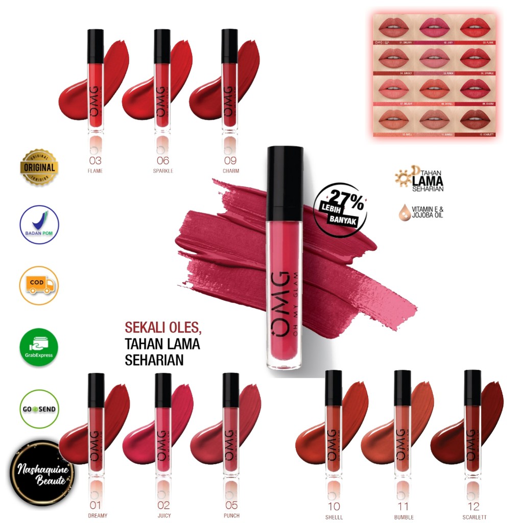 OMG Oh My Glam Matte Kiss Lip Cream BPOM