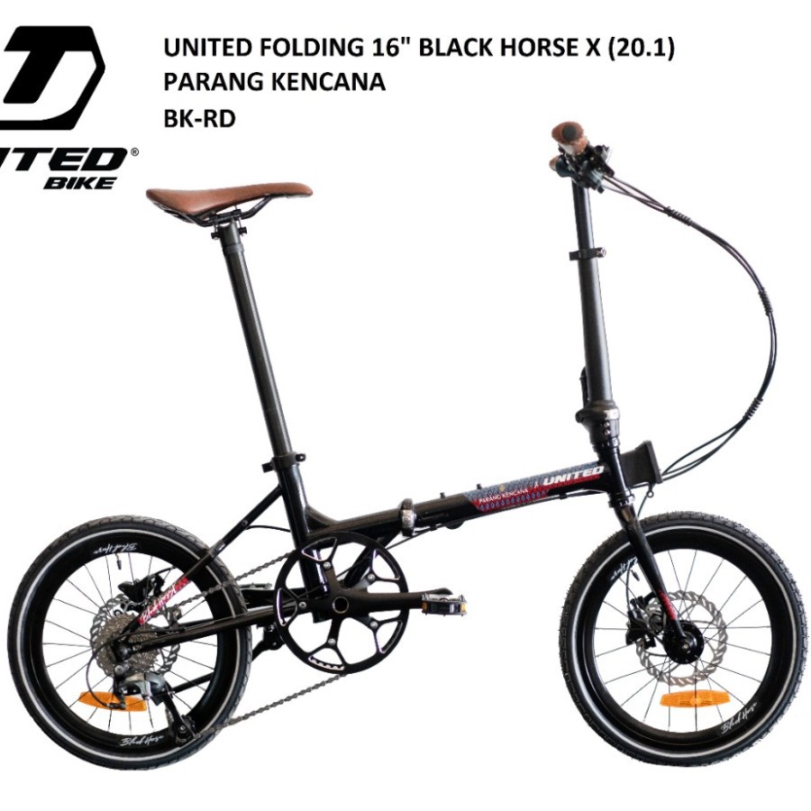 Sepeda Lipat 16 United Black Horse Batik Parang Kencana Folding Bike