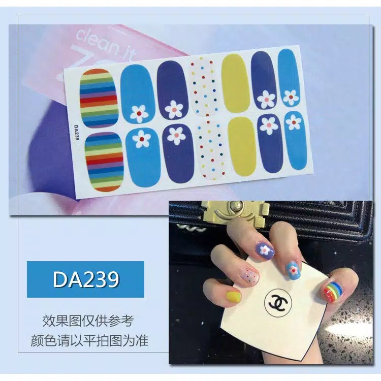 Stiker Kuku High End Motif Kartun 3D Nail Sticker 14 PCS