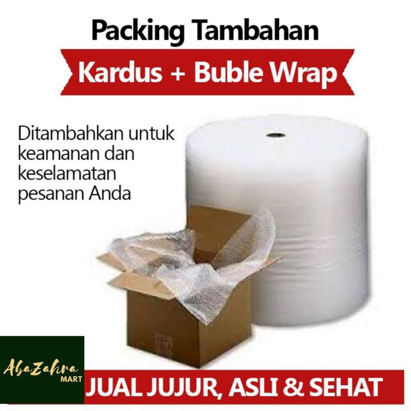 

Packing Tambahan Kardus & Bubble Wrap Fragile Anti Pecah 100% Aman Untuk Keamanan Pesanan Anda