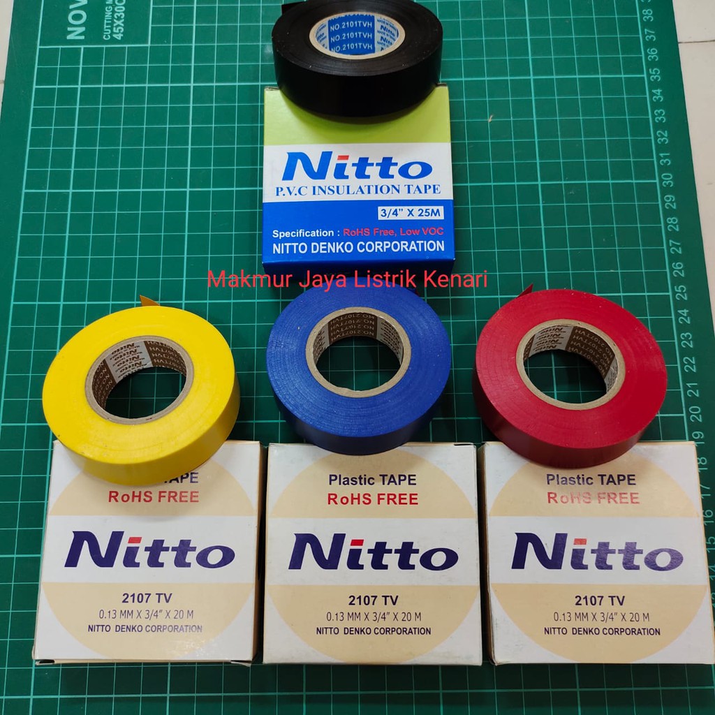 Isolasi Nitto / Isolasi Listrik Nitto Hitam Merah Biru Kuning