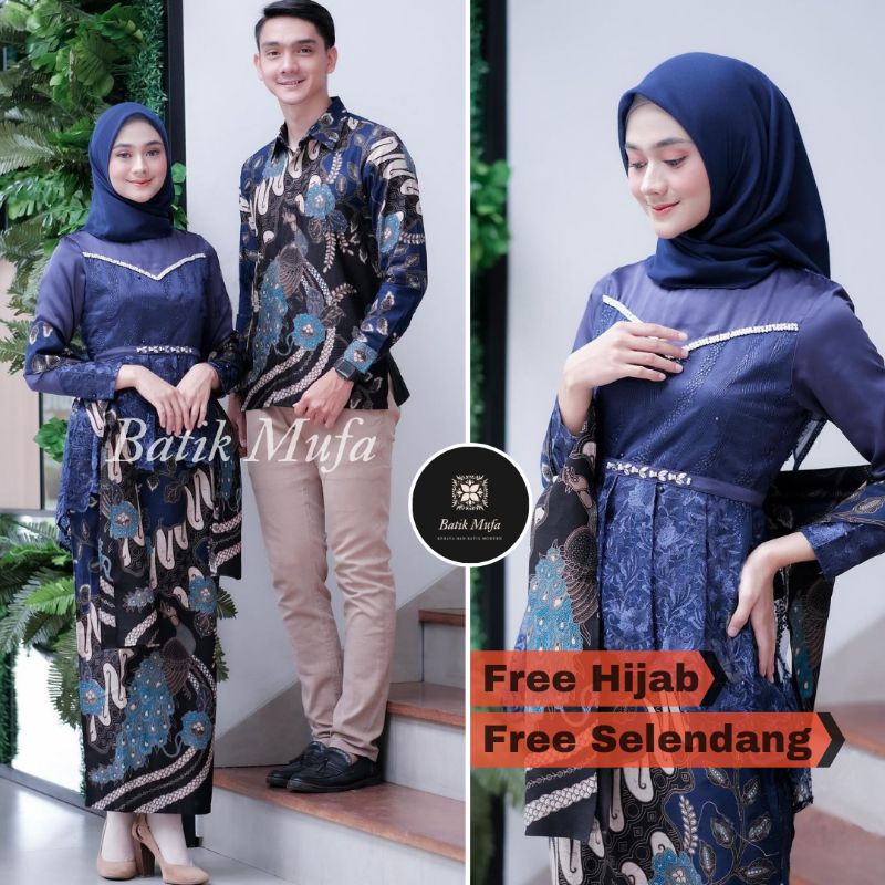 kebaya batik couple aleena Navy | kebaya wisuda kebaya lamaran