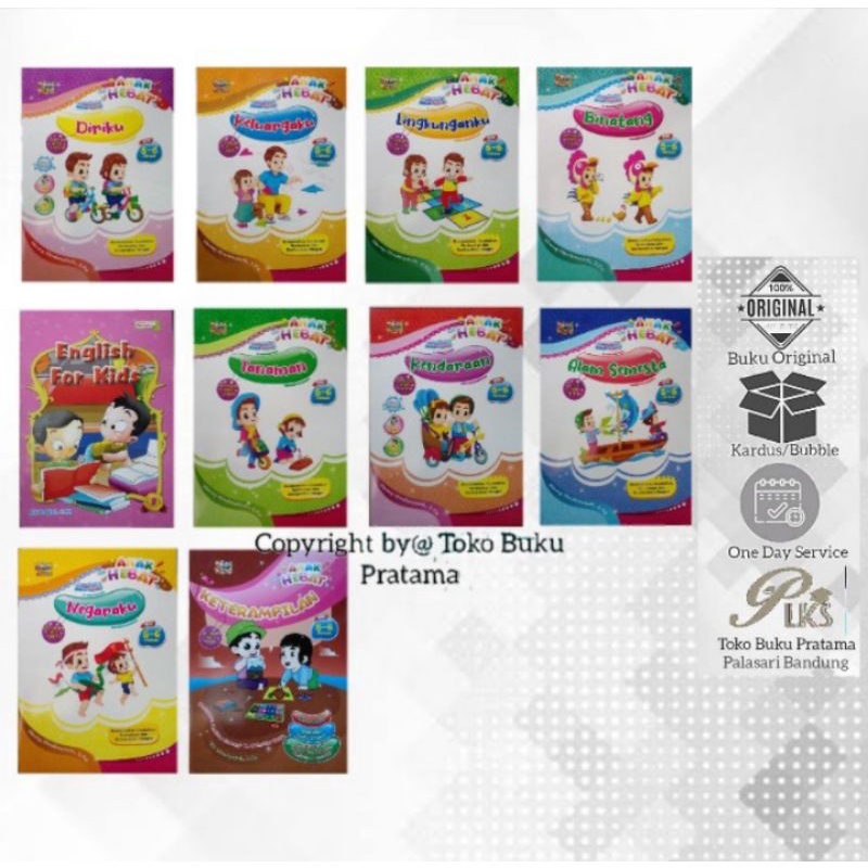 Paket Tematik/Majalah PAUD Umur 5-6 tahun/TK B (isi 10 buku + Sticker Peniliaian)