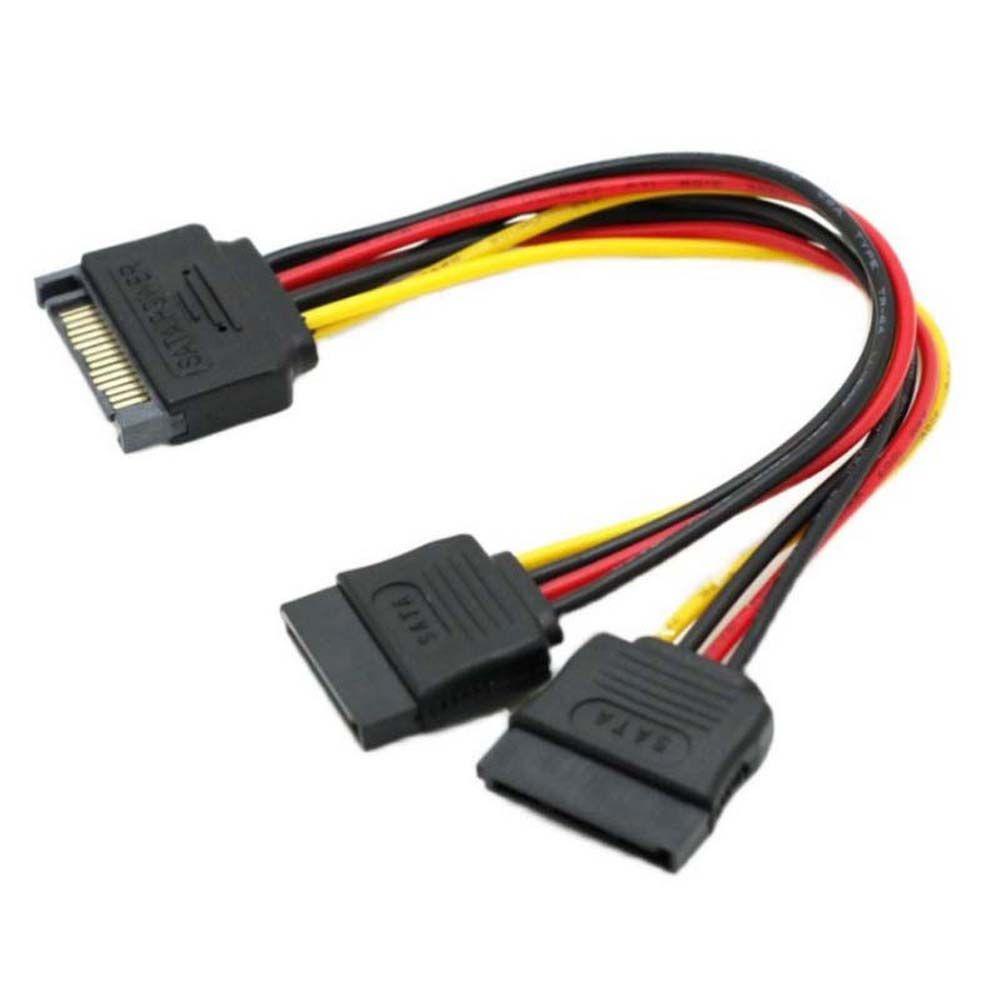 Agustina Hard Disk Power 15Pin High Quality Power Extension Cable PSU Kabel Ekstensi 1sampai2 Kabel Ekstensi Kabel Power Splitter Kabel Penyambung Kabel Power Lead SATA Power Cable