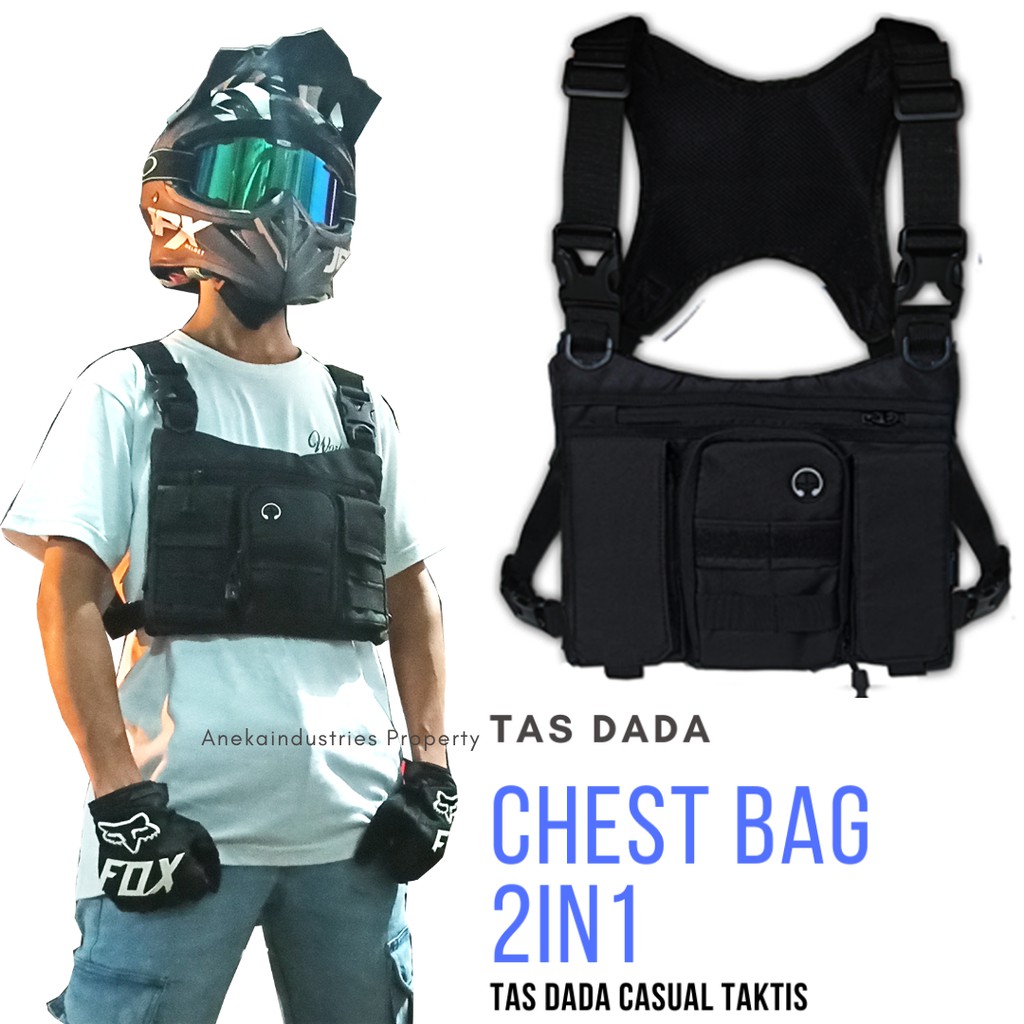 TAS DADA ROMPI ORIGINAL CHEST BAG Tas Dada 2in1 Selempang Dada A Industries Tas Bahu Depan Dada Pria