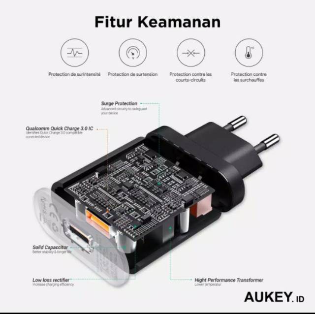 Charger Aukey PA-T9 1 Port 18W QC 3.0 - 500291