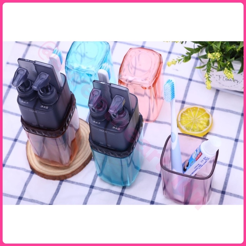 Travel toiletries kit tempat sabun sikat gigi travel set