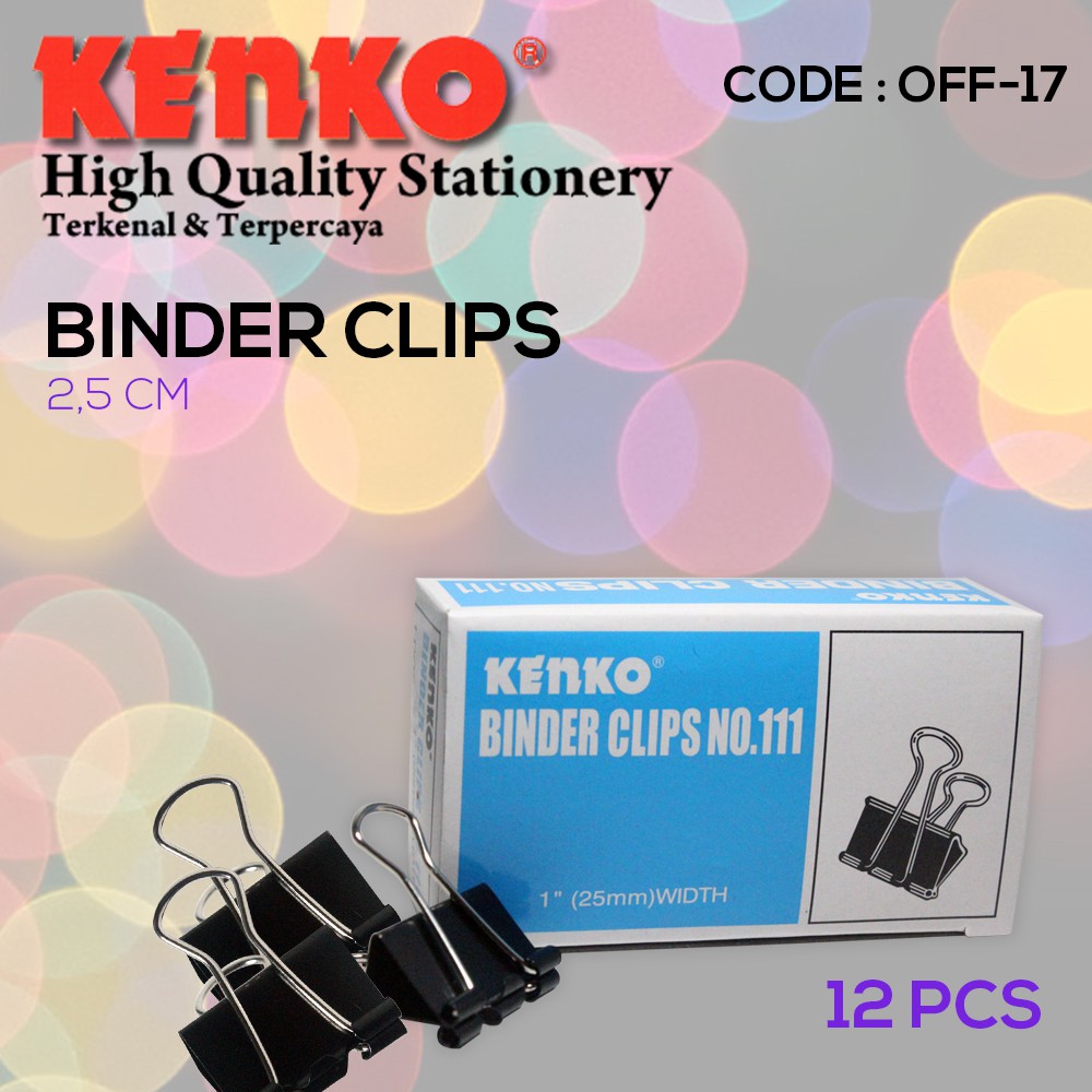 

Binder Clips Kenko - Alat penjempit kertas . OFF-17