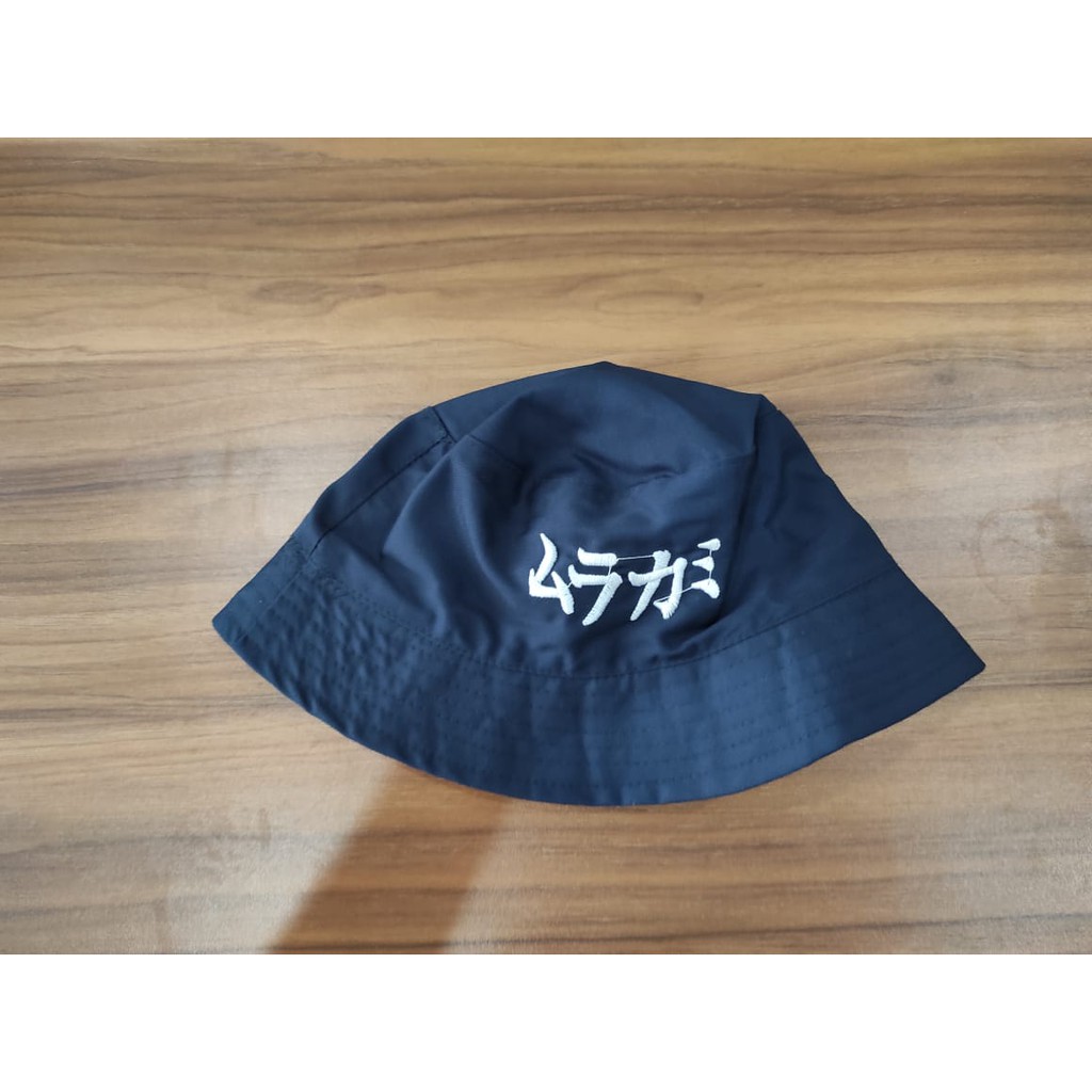 Topi Bucket Hat Korea Hitam Pria Wanita Dewasa