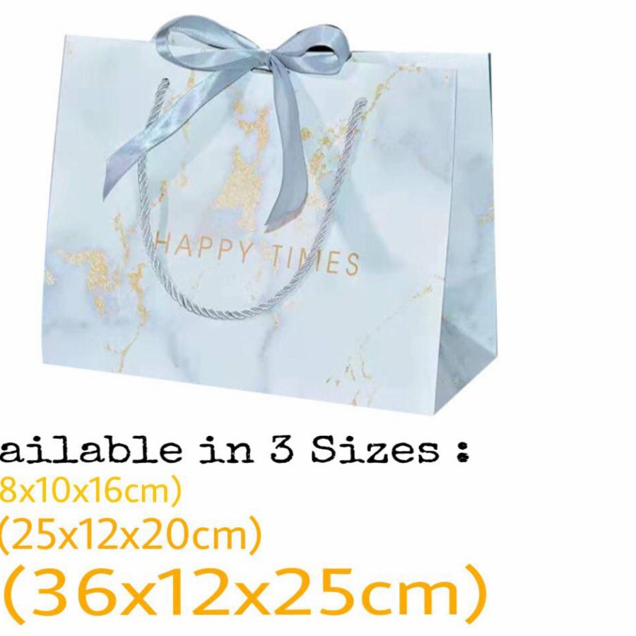 

MIN10PCS Paperbag Happy White M 25x12x20 Kado tas Kertas goodie Bag Gift Bag