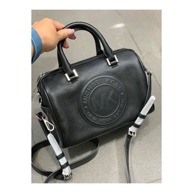 Michael Kors Fulton Sport Small Duffle Satchel Black Leather