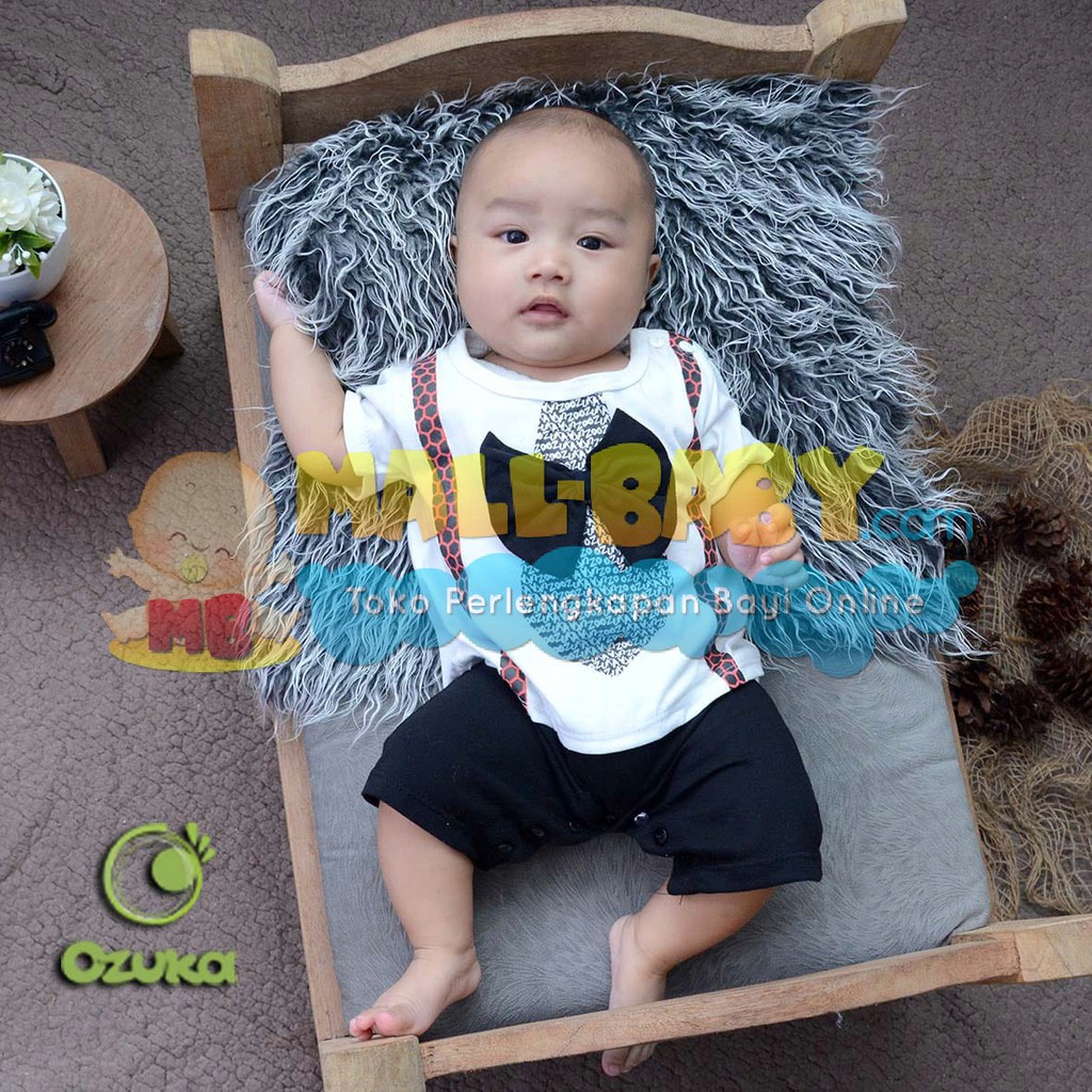 Baju Bayi Laki Laki Ozuka Baby Romper Dasi Bayi KD 003