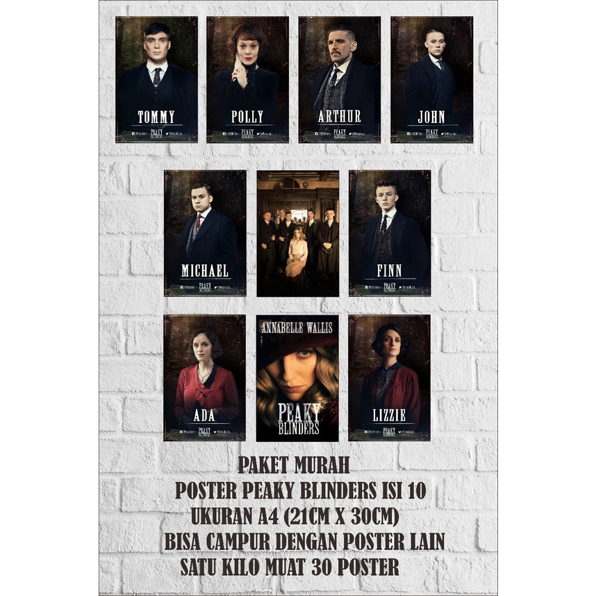 PAKET MURAH POSTER PEAKY BLINDERS UKURAN BESAR A3+ (BISA CUSTOM GAMBAR)