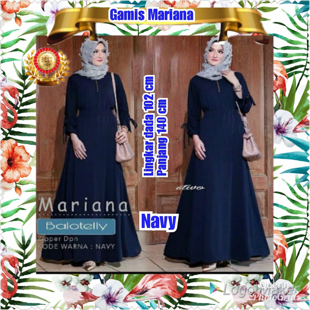 TERMURAH GAMIS MARIANA  NAVY / MAROON / DRESS MUSLIM/TERBARU/TERPOPULER/TERLARIS/KONDANGANTERMURAH