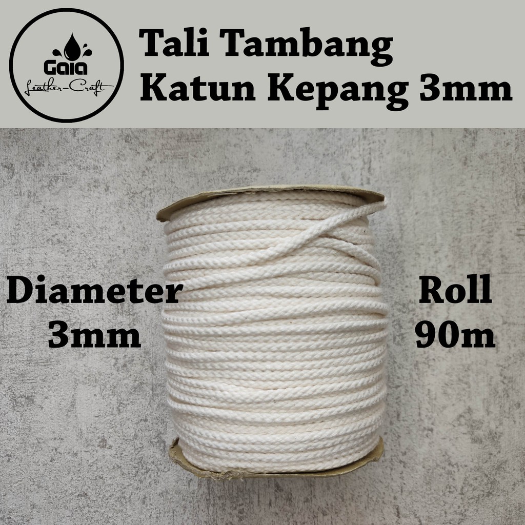 Tali Tambang Katun Kepang 3mm 90m