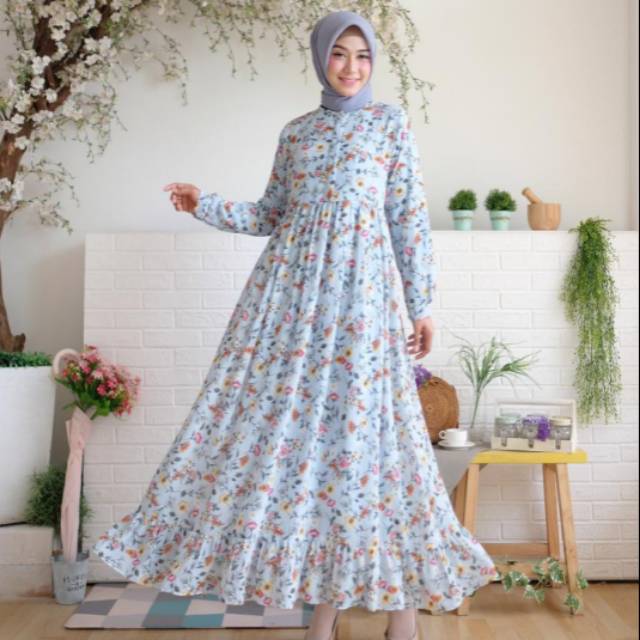 GAMIS CERUTI ALIFA, BAHAN CERUTI PREMIUM, FULL FURING