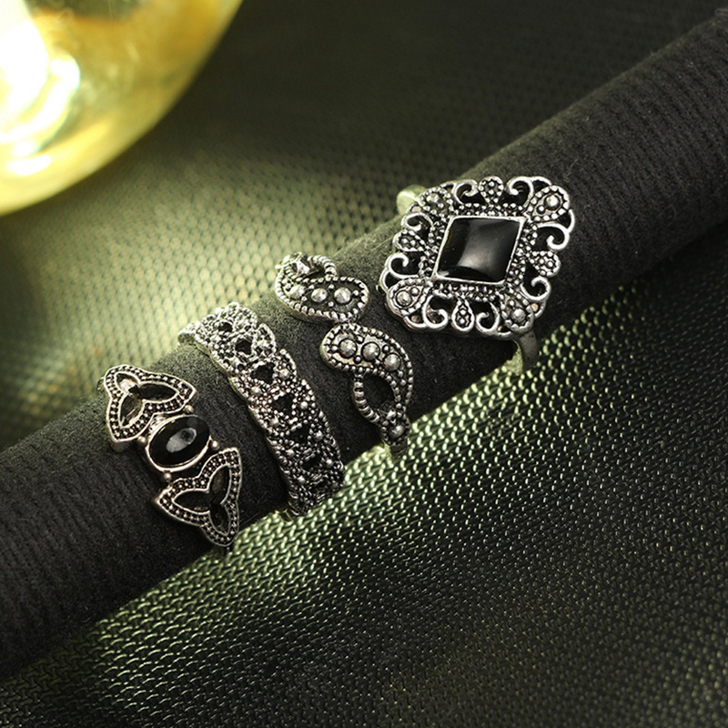 15Pcs Bohemian Punk Metal Geometry Ring Set/Fashion Wedding Party Jewelry Accessories/Hiphop Forefinger Buckle Twist Rings