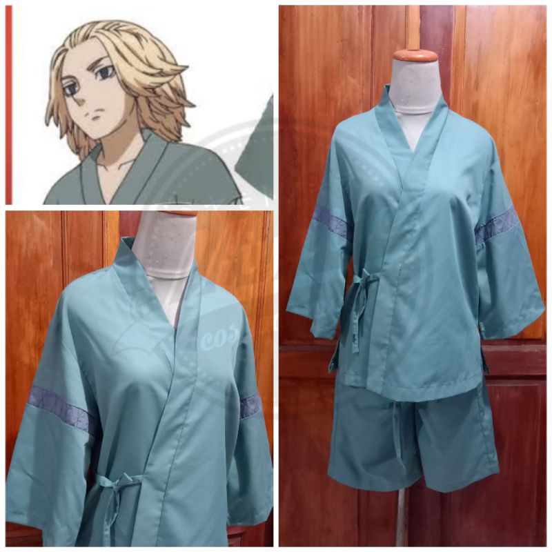 Kostum Cosplay Anime Tokyo Revengers Mikey Set Kimono Manjiro Sano