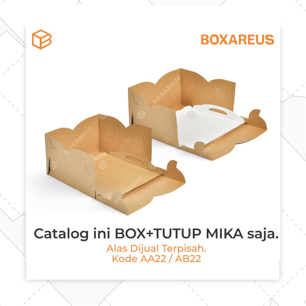 Box Mika kotak Kue Atur Tinggi Kemasan Cake Packaging | AHBX 22 - Brown