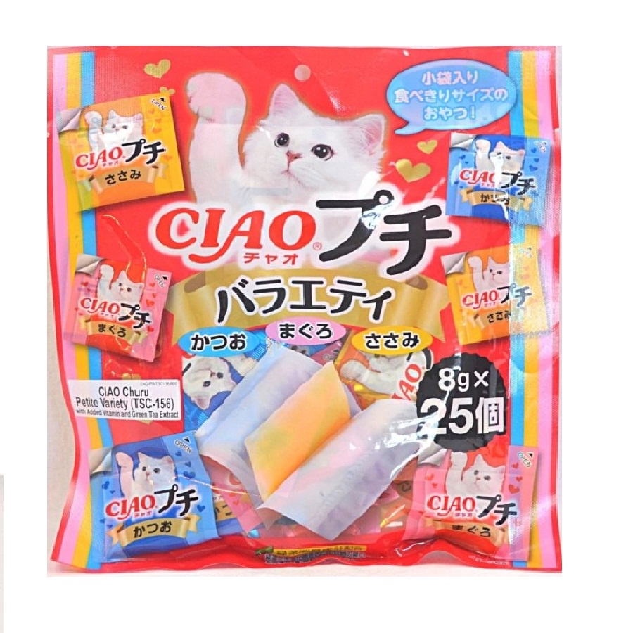 CIAO Churu Petite Variety TSC156 25pcs Slice - Cemilan Snack Kucing