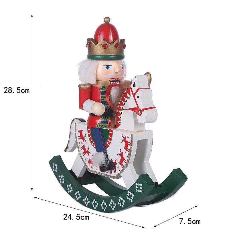 Pajangan Nutcracker Kereta Kayu Santa Snowman Kado Natal Christmas