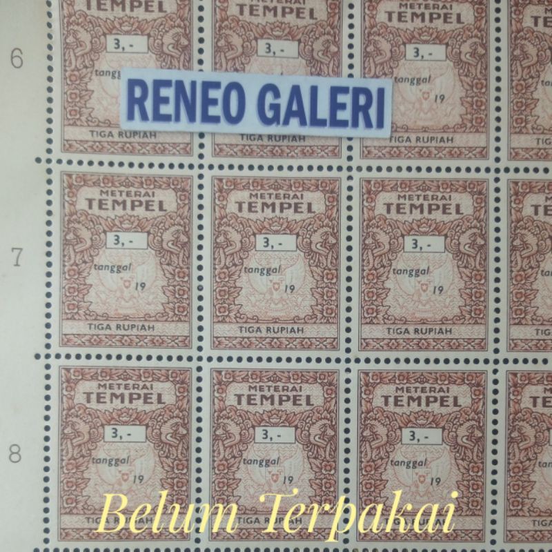 

1 Potong Materai Tempel Rp 3 Rupiah tahun 1960 - 1970 matrai lama kuno jadul lawas filateli meterai