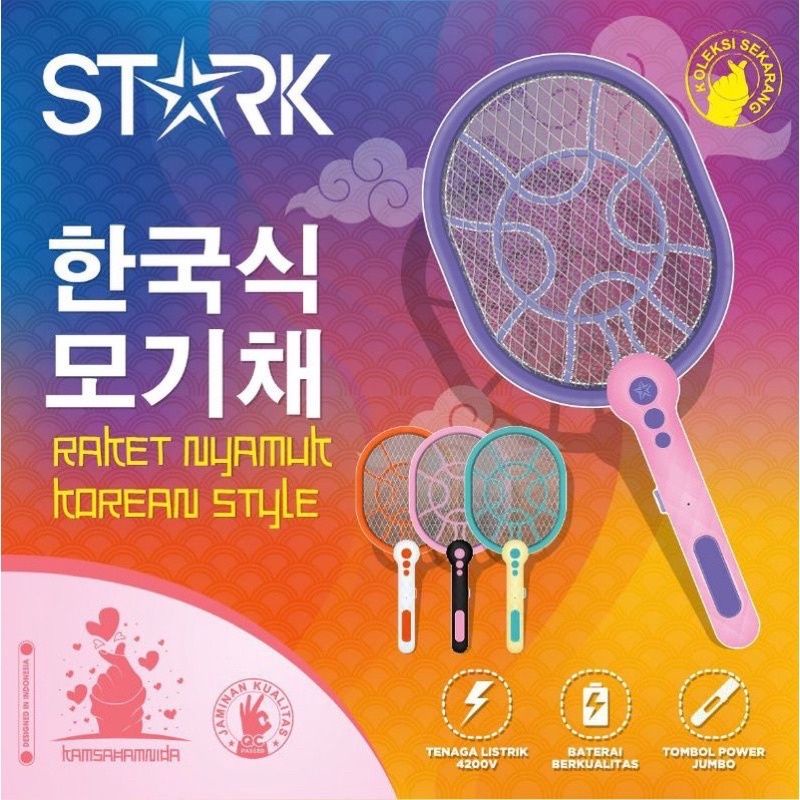 Raket Nyamuk Cas Stark 007 Korean style Murah