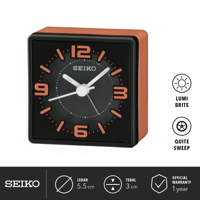 jam weker beker seiko qhe091 lumibrite beep alarm