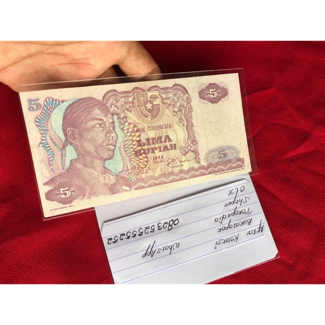 Uang Kuno 5 Rupiah Sudirman VF