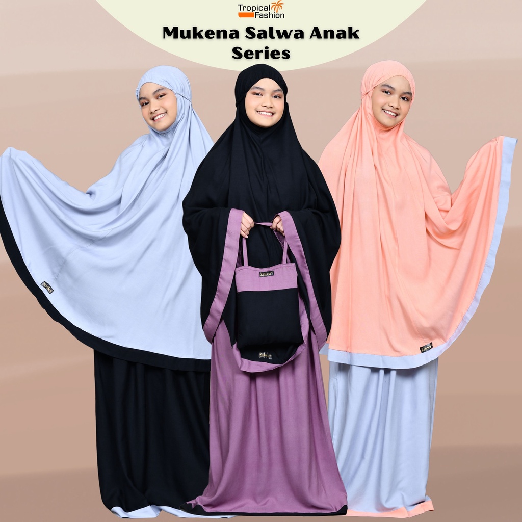 Mukena Bali Anak Salwa Polos Bahan Rayon Janger Termurah dan Kekinian