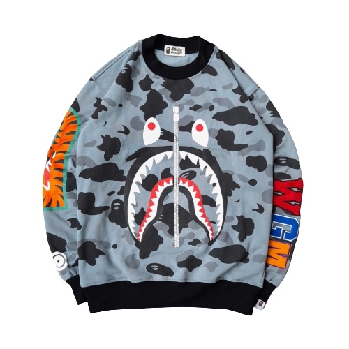 Jaket Sweater Crewneck WGM SHARK CAMO – Edition Fashion Trendy Casual Pria Good Brand Quality Stylish