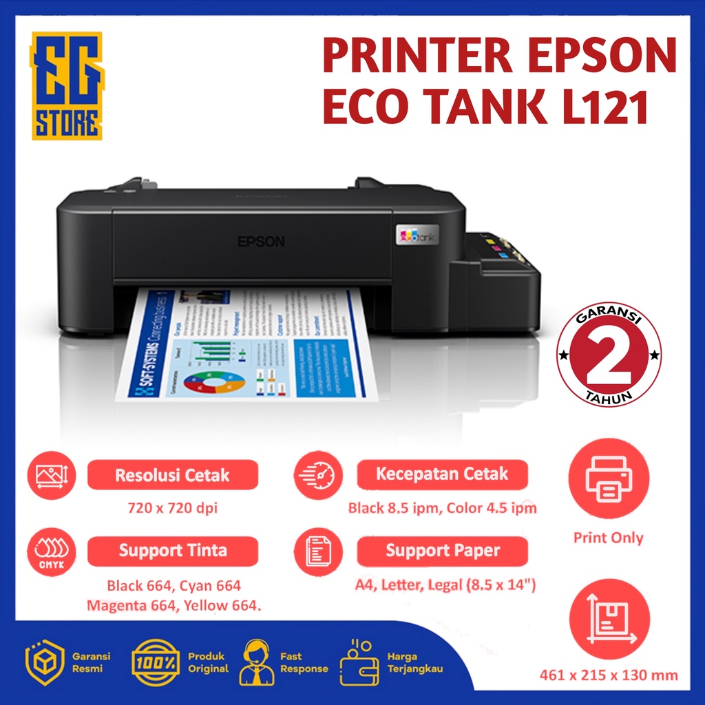 Jual Printer Epson L121 L 121 L 121 A4 New Original Ink Tank Garansi Resmi Epson 2 Tahun 9362