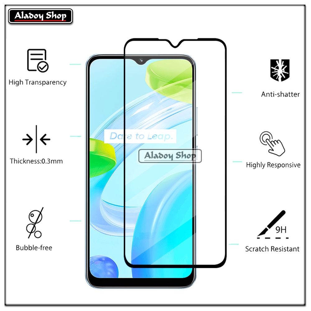 PROMO 3 IN 1 PAKET Tempered Glass Realme C30 2022 Free Tempered Glass Camera dan Skin Carbon