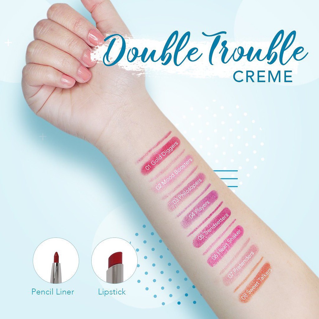 ⭐BAGUS⭐ MADAME GIE DOUBLE TROUBLE MATTE &amp; CREAMY SERIES | Lipstick 2 in 1