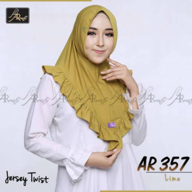 Hijab arrafi AR 357 medium hijab instan rempple semipet || INAYAHHIJAB-5