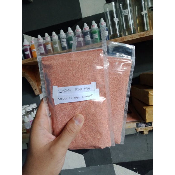 serbuk umpan ikan mas , media umpan Coklat