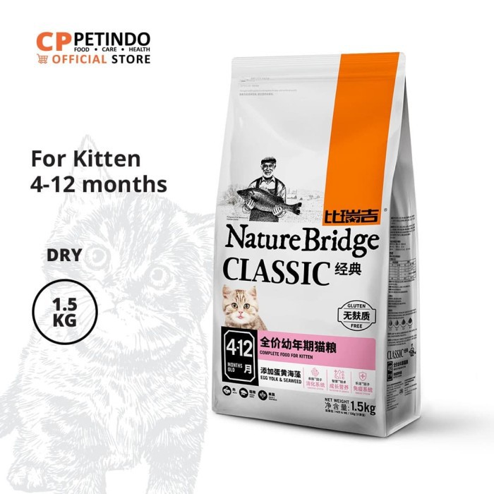 Nature Bridge Classic Kitten Cat Food - 1,5kg Makanan Anak Kucing Dry 1.5 kg