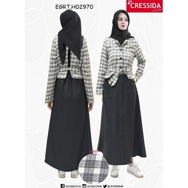 gof CRESSIDA GAMIS Fashion Muslim Dress Muslimah Gamis Wanita Polos Motif Bagus Original Kekinian