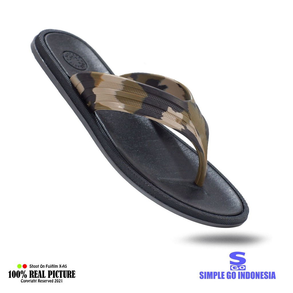 Barnett Reefpro -Sandal slide japit pria karet casual motif army | Sendal jepit cowok harian rumah tahan air 39-43