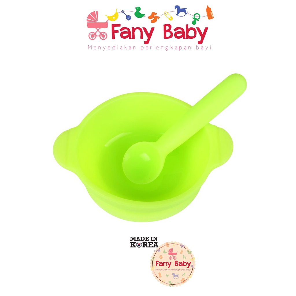 BABY BEYOND FOOD GRADE SILICONE BOWL AND SPOON SET 350ML [ BB1021 ]