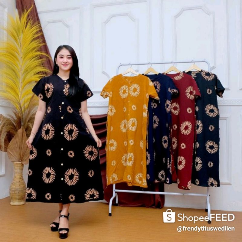 DASTER ANDIN MOTIF CICIN POLKADOT DENGAN KANCING FULL