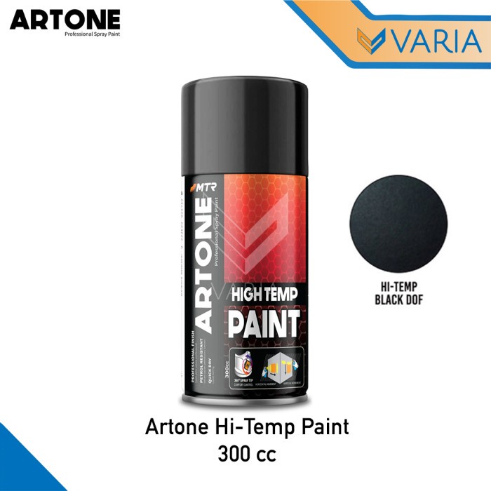 Artone Spray Paint 300 cc Cat Pylox Tahan Panas Hi Temp Black Doff