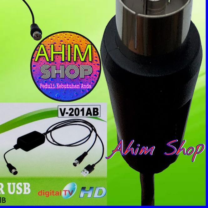 ✼ VDR BOOSTER Antena USB Amplifier UHF Gain Max 30dB Alat Penguat Sinyal Kabel Antenna TV HDTV V-201