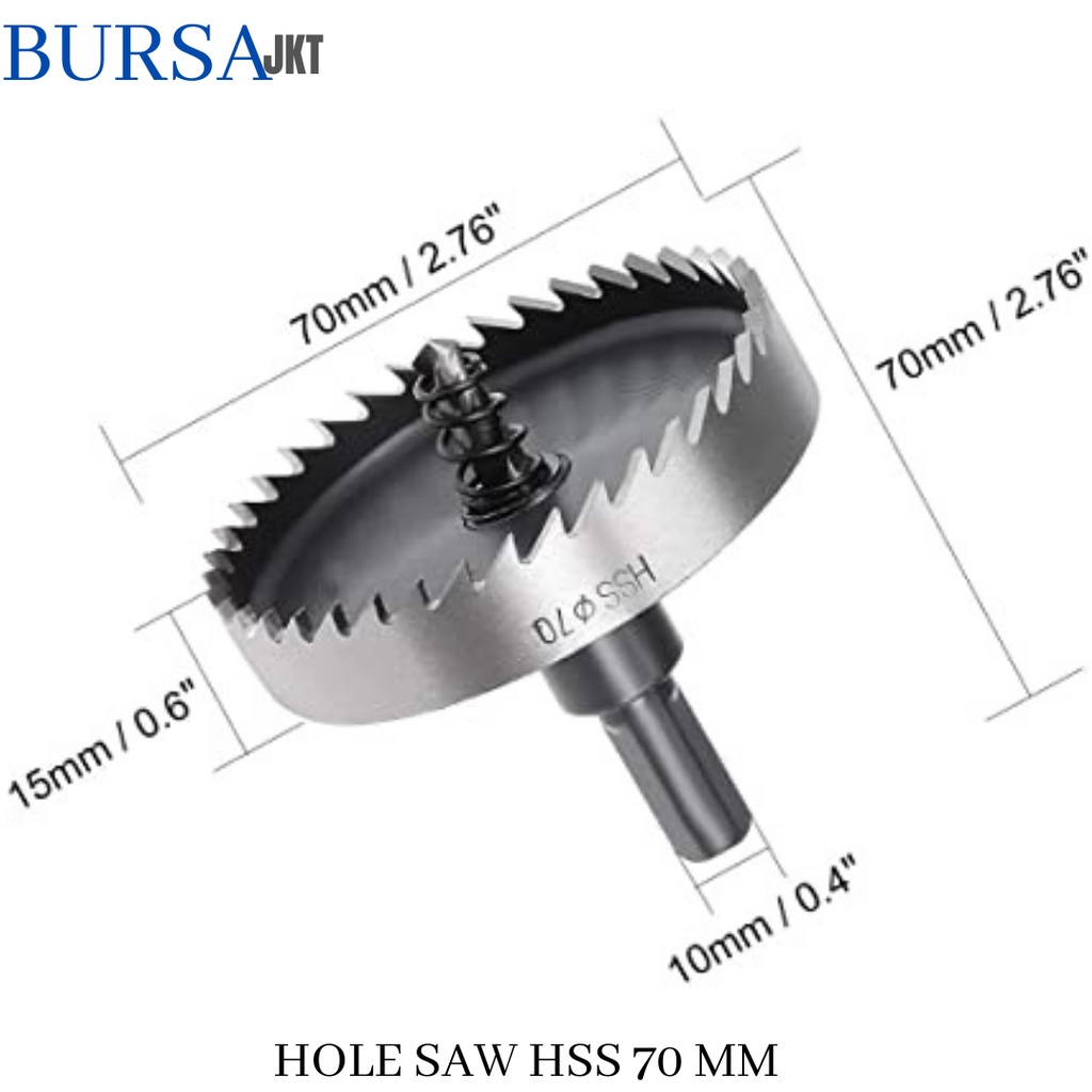 MATA BOR HOLE SAW STAINLESS STEEL PELUBANG BESI PLATE METAL DRILLING LOGAM 70 MM