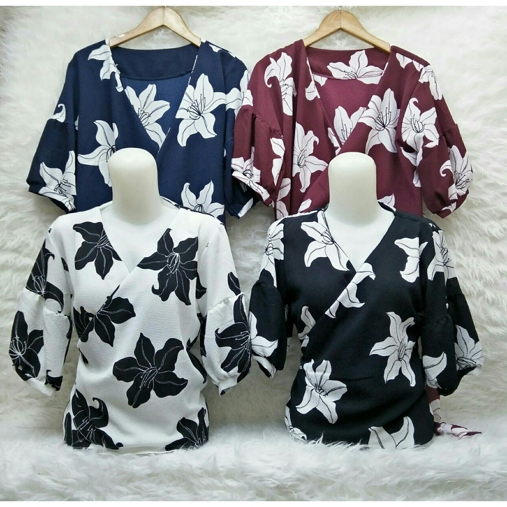 PROMO  CSL Tk blouse flow ff162 (merah,navy,pth,htm) CR