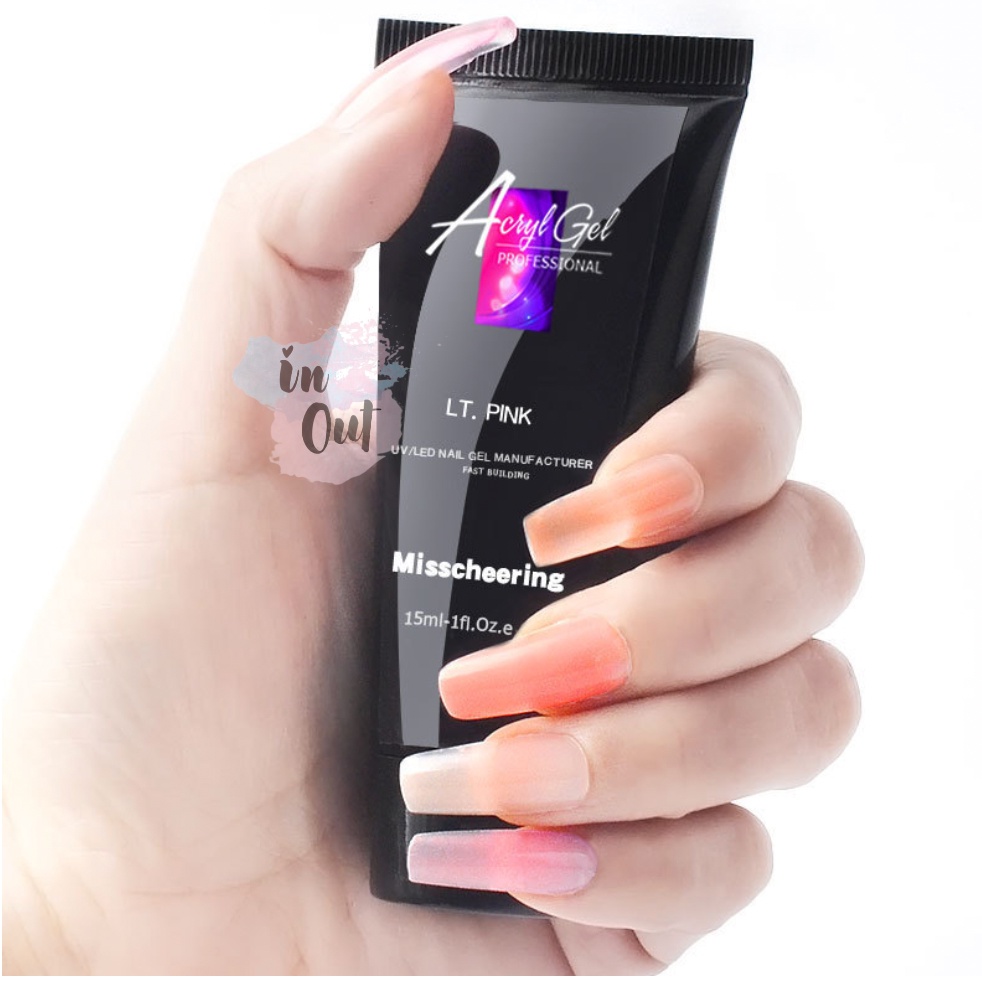 ACRYL GEL Professional Poly Gel Nail kutek kuku extension kuku warna bening kilat 15ml KU016