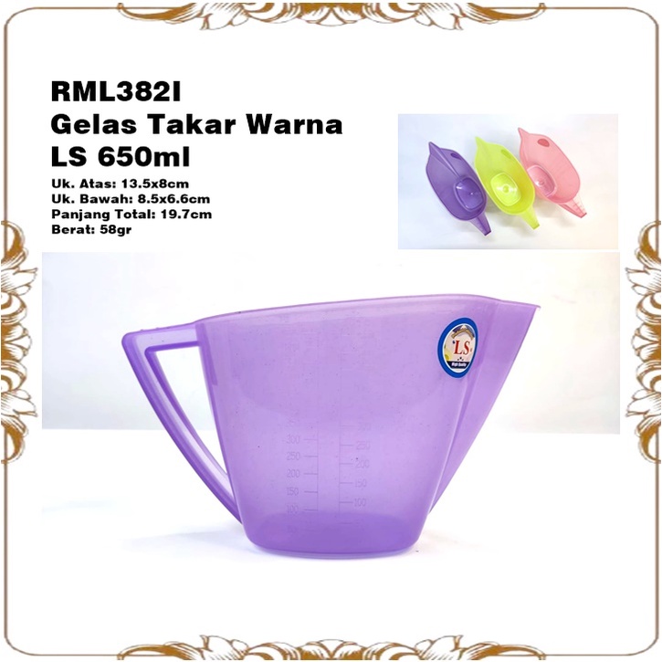 Gelas Takar Warna LS 650ml